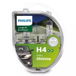 Philips H4 LongLife EcoVision żarówki 4x DŁUŻEJ nr. kat. 12342LLECOS2